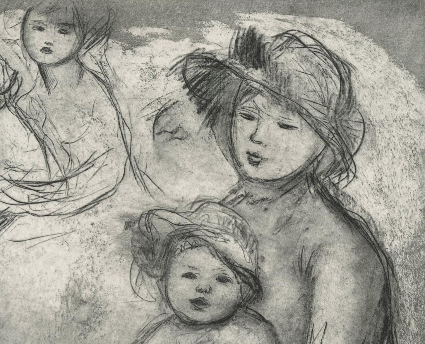Trois Esquisses de maternite (Three Studies of Maternity) - Impressionist Print by Pierre Auguste Renoir