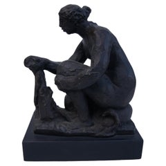 La Petite Laveuse, Pierre Auguste Renoir et Richard Guino, en bronze, 1916