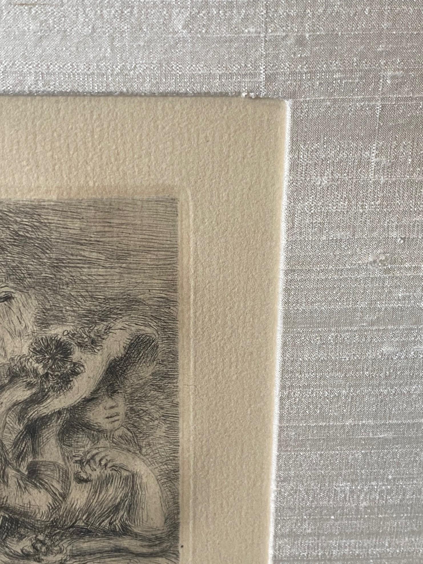Pierre-Auguste Renoir Etching Le Chapeau Epingle (The Hat Pin or Pinning) In Good Condition For Sale In Studio City, CA