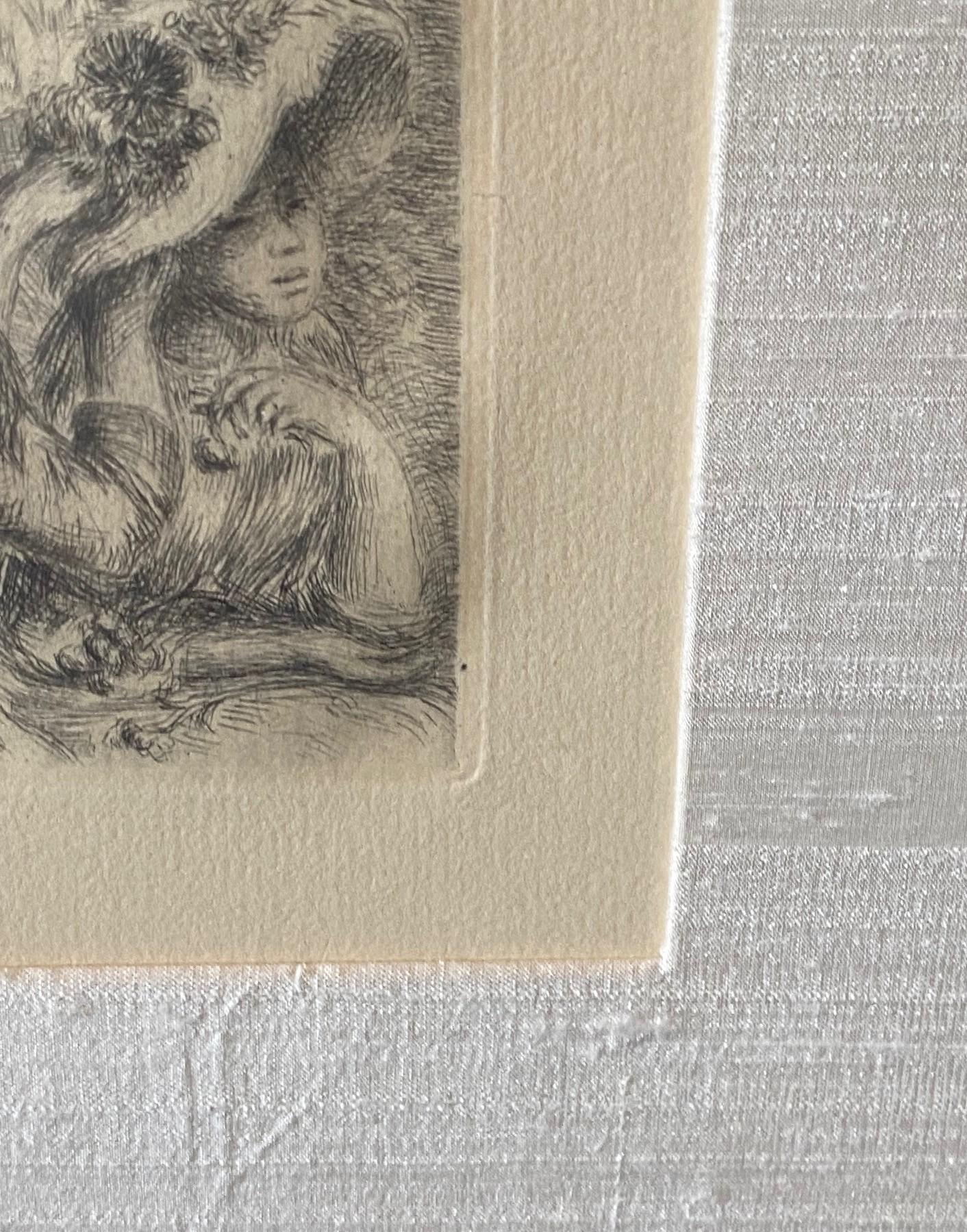 20th Century Pierre-Auguste Renoir Etching Le Chapeau Epingle (The Hat Pin or Pinning) For Sale