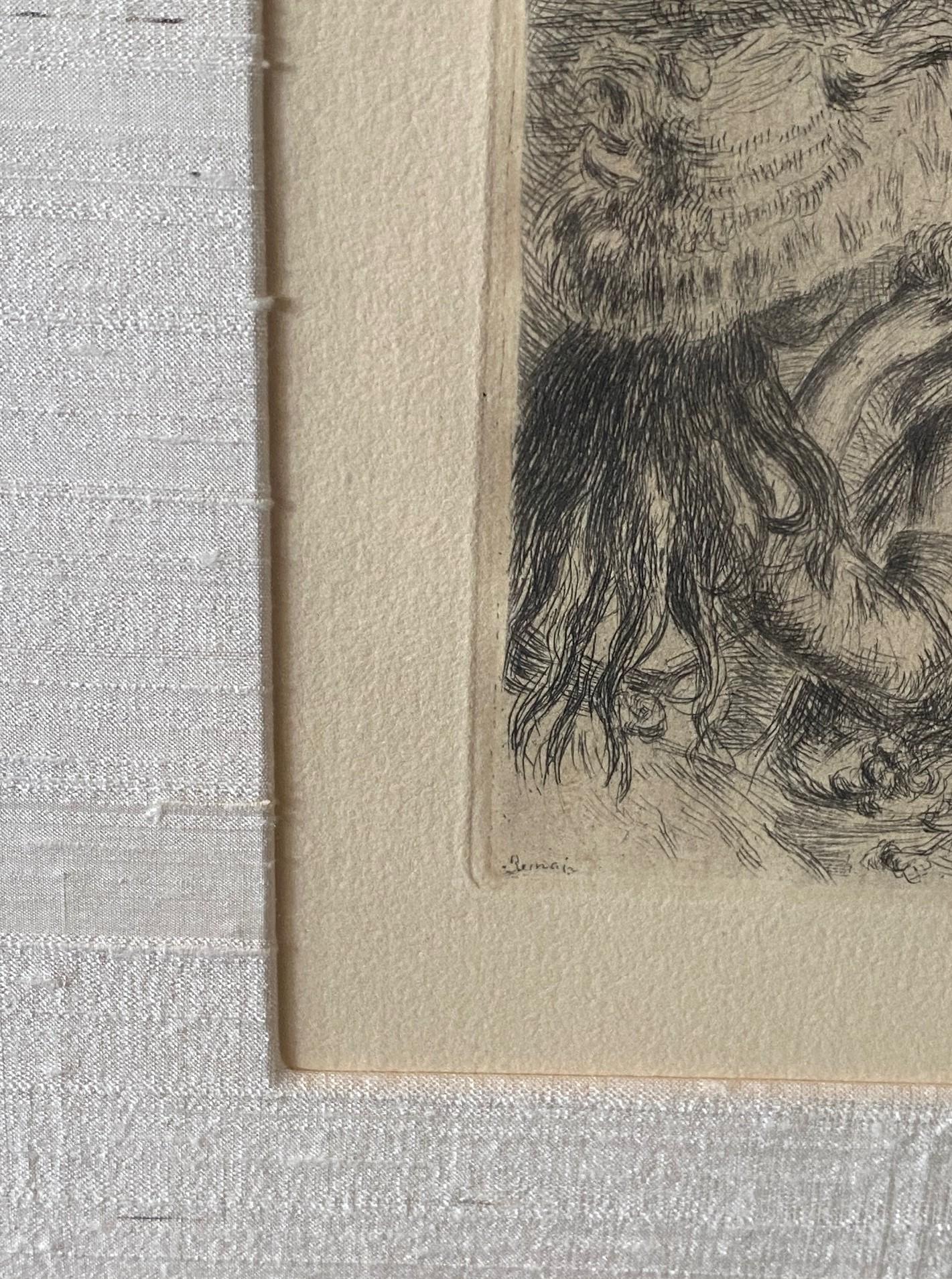 Wood Pierre-Auguste Renoir Etching Le Chapeau Epingle (The Hat Pin or Pinning) For Sale