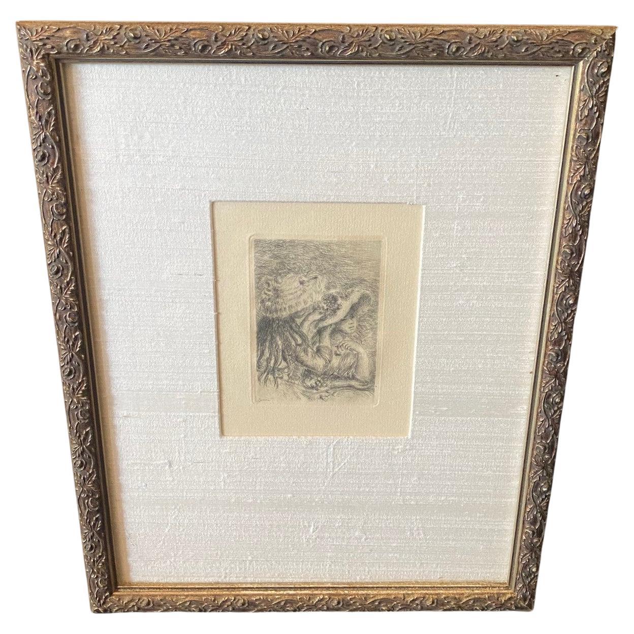 Pierre-Auguste Renoir Etching Le Chapeau Epingle (The Hat Pin or Pinning) For Sale