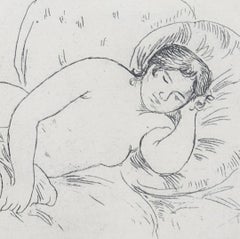 Pierre-Auguste Renoir "Femme Nue Couchee" Etching, Framed