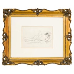 Antique Pierre-Auguste Renoir "Femme Nue Couchee" Etching, Framed