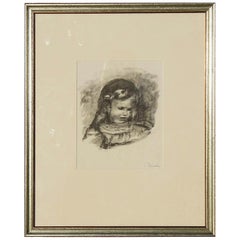 Lithographie en pierre originale de Pierre-Auguste Renoir, La Tete Baisee