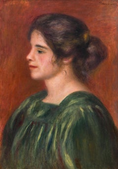 Busto di donna con corpetto verde - Ritratto impressionista, 1908