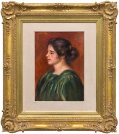 Busto di donna con corpetto verde - Ritratto impressionista, 1908