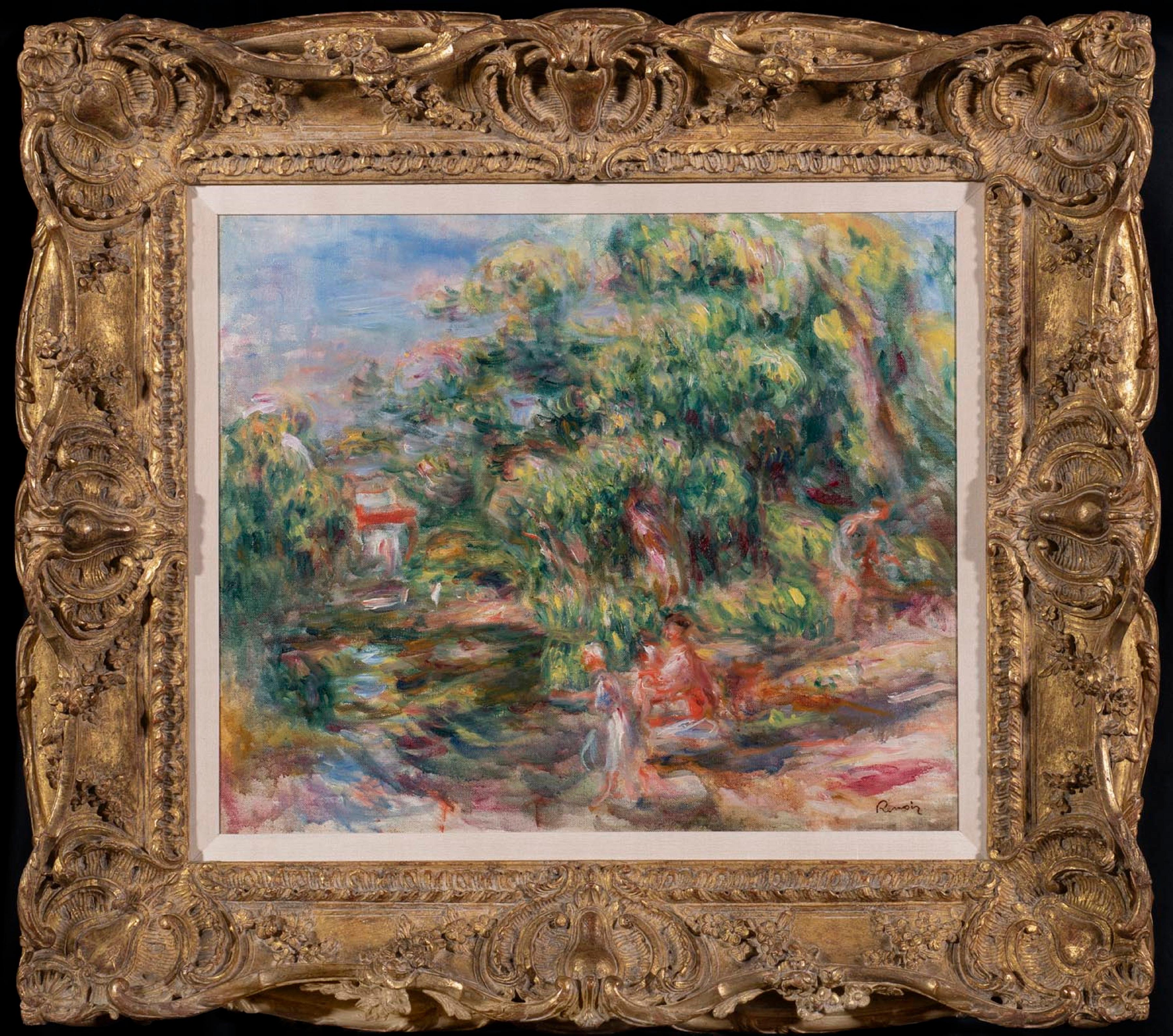 Lavandières au bord du Loup - Painting by Pierre-Auguste Renoir