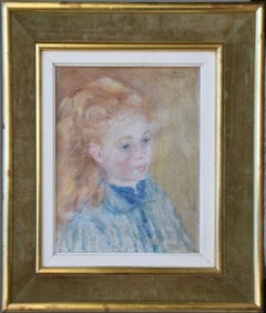 Portrait of a young girl, in the style of Pierre-Auguste Renoir, Impressionism