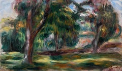 Pré et arbres by Pierre-Auguste Renoir - Post-Impressionist landscape painting