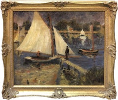 The Seine at Argenteuil, after Pierre-Auguste Renoir, impressionist oil painting