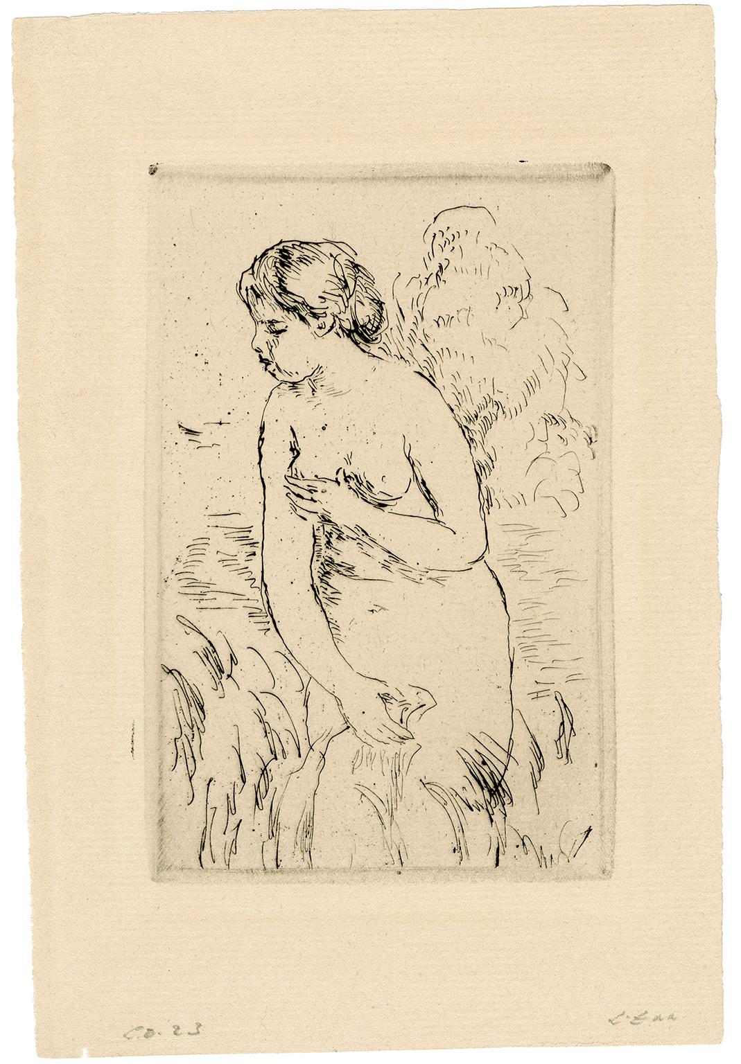 Baigneuse Debout, à Mi-Jambes - Impressionnisme français - Print de Pierre-Auguste Renoir