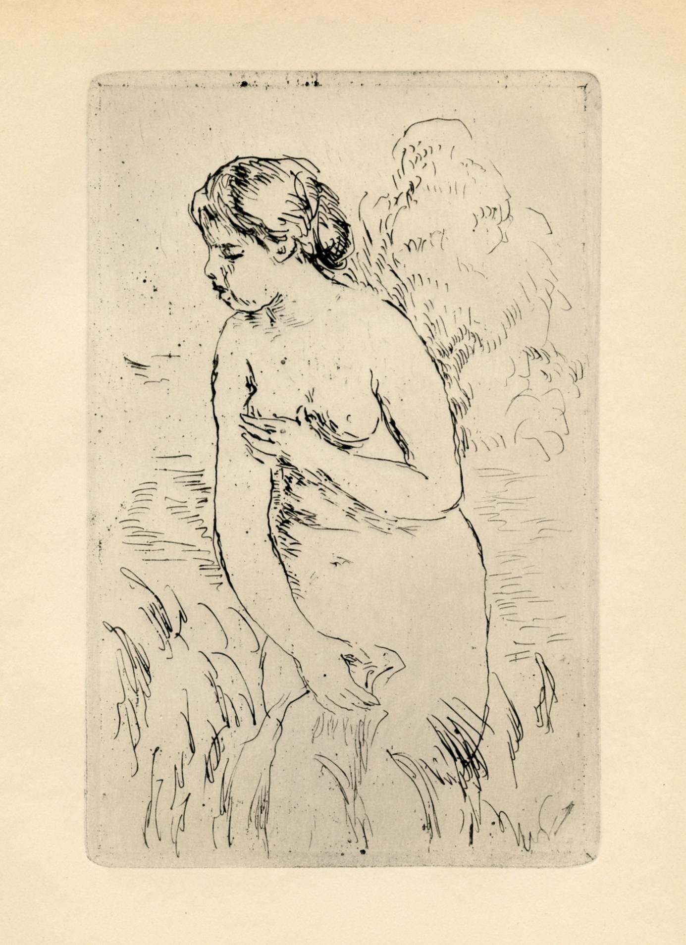 Pierre-Auguste Renoir Nude Print - "Baigneuse Debout, a mi-jambes" original etching