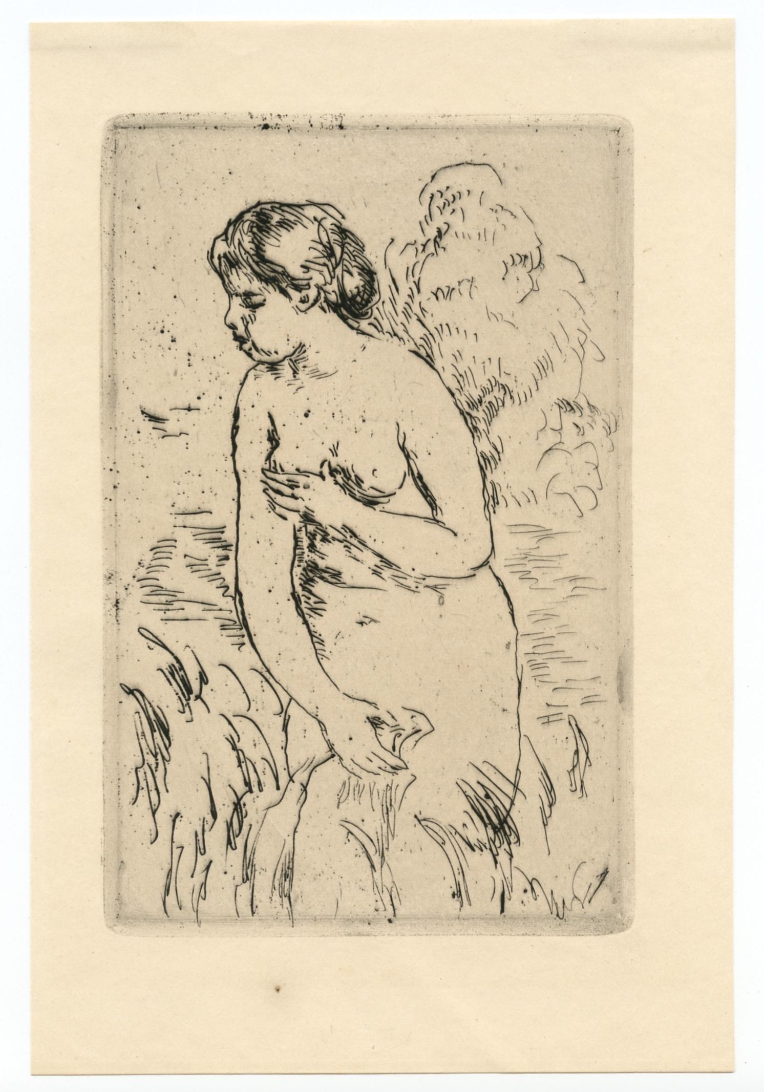 Pierre-Auguste Renoir Nude Print - "Baigneuse Debout, a mi-jambes" original etching