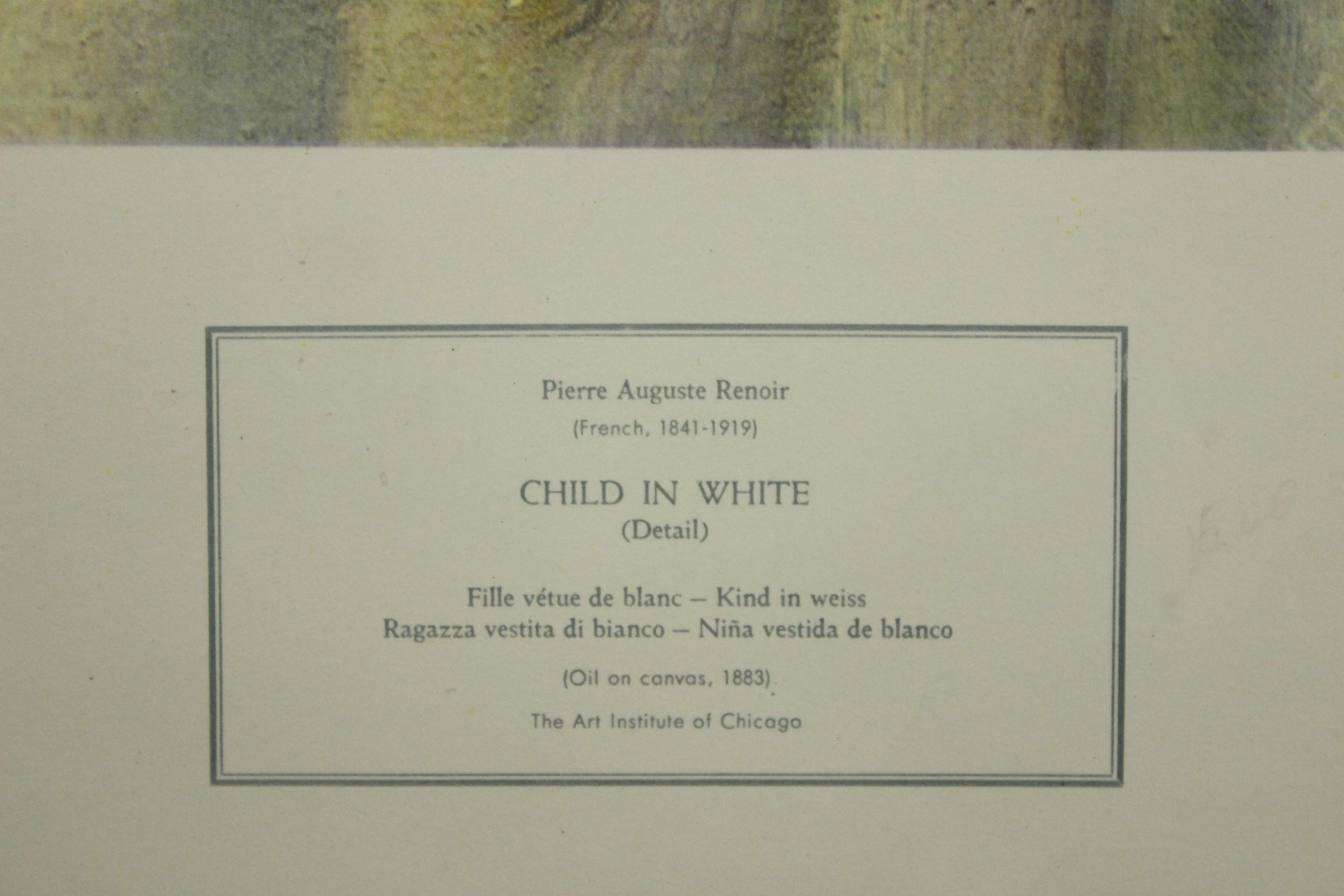 Child In White (Detail)-Poster. New York Graphic Society.  - Print by Pierre-Auguste Renoir