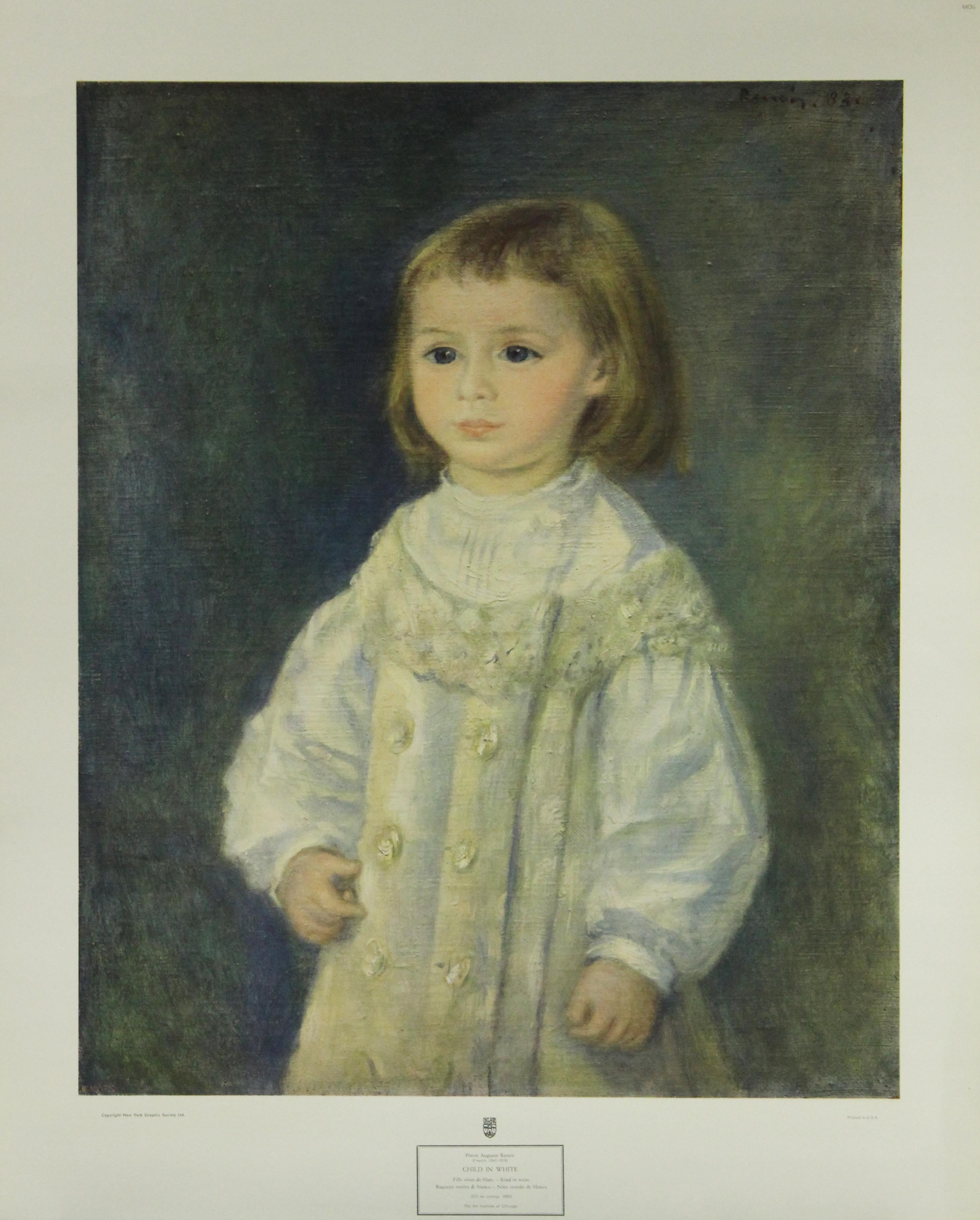 Pierre-Auguste Renoir Portrait Print - Child In White-Poster. New York Graphic Society. 