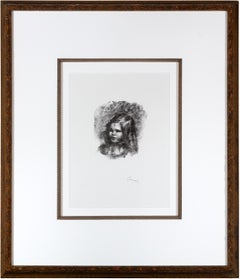 'Claude Renoir, tourné a gauche' original lithograph by Pierre-Auguste Renoir