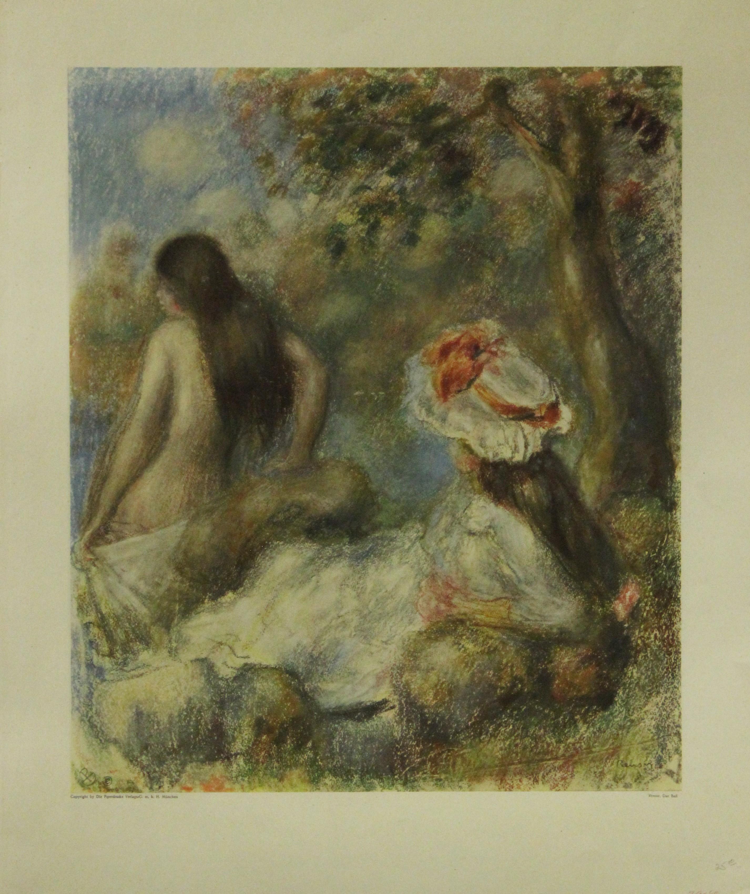 Pierre-Auguste Renoir Portrait Print - Das Bad-Copyright by Die Piperdrucke Verlags. Printed in Germany