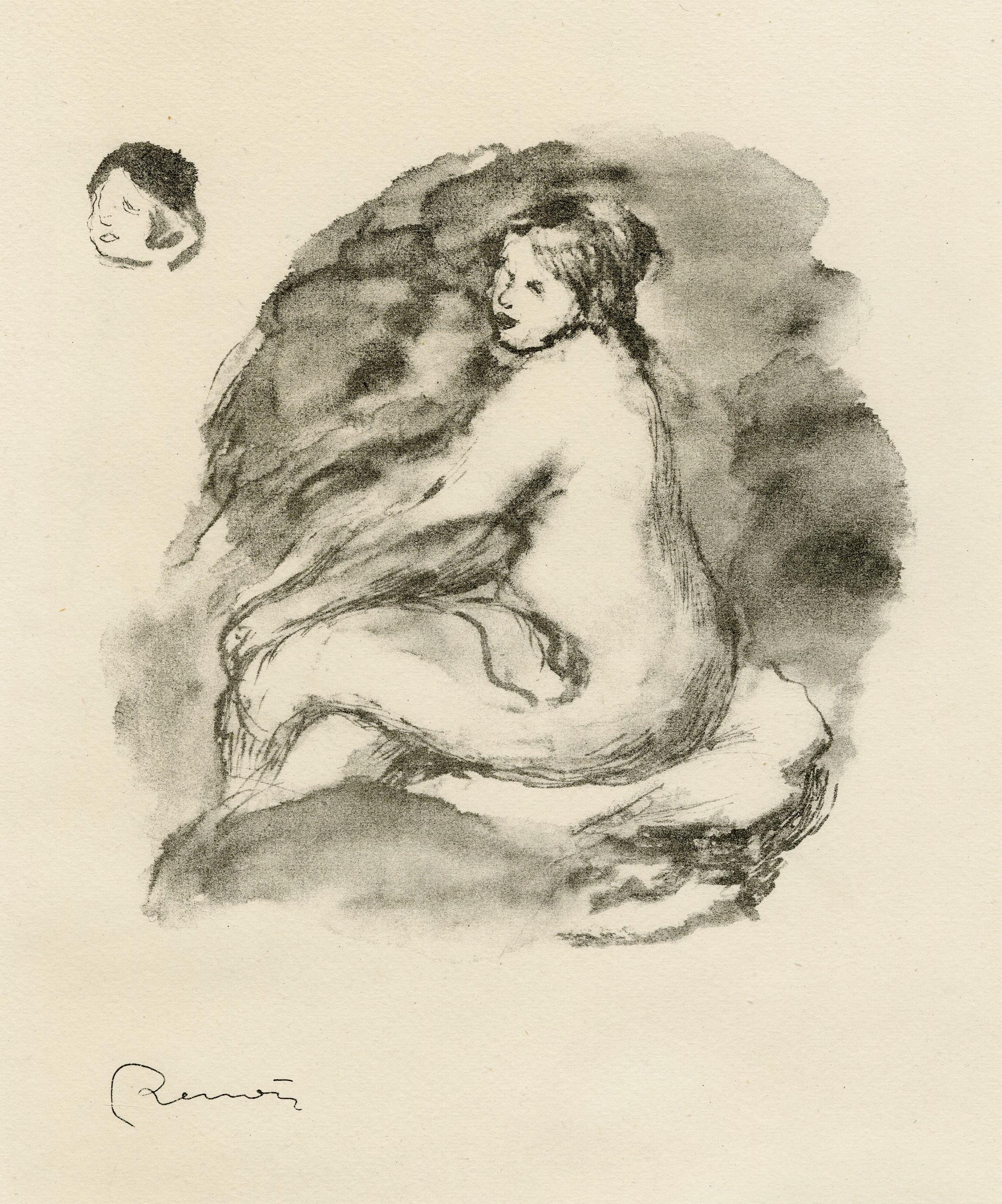 Pierre-Auguste Renoir Nude Print - Etude de Femme Nue, Assie, Variente (Study of a Nude, Seated)