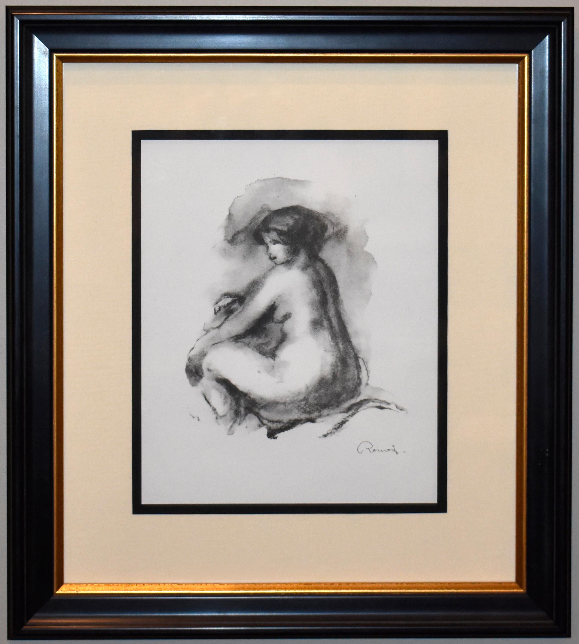Pierre-Auguste Renoir Portrait Print - Etude de Femme Nue, Assise