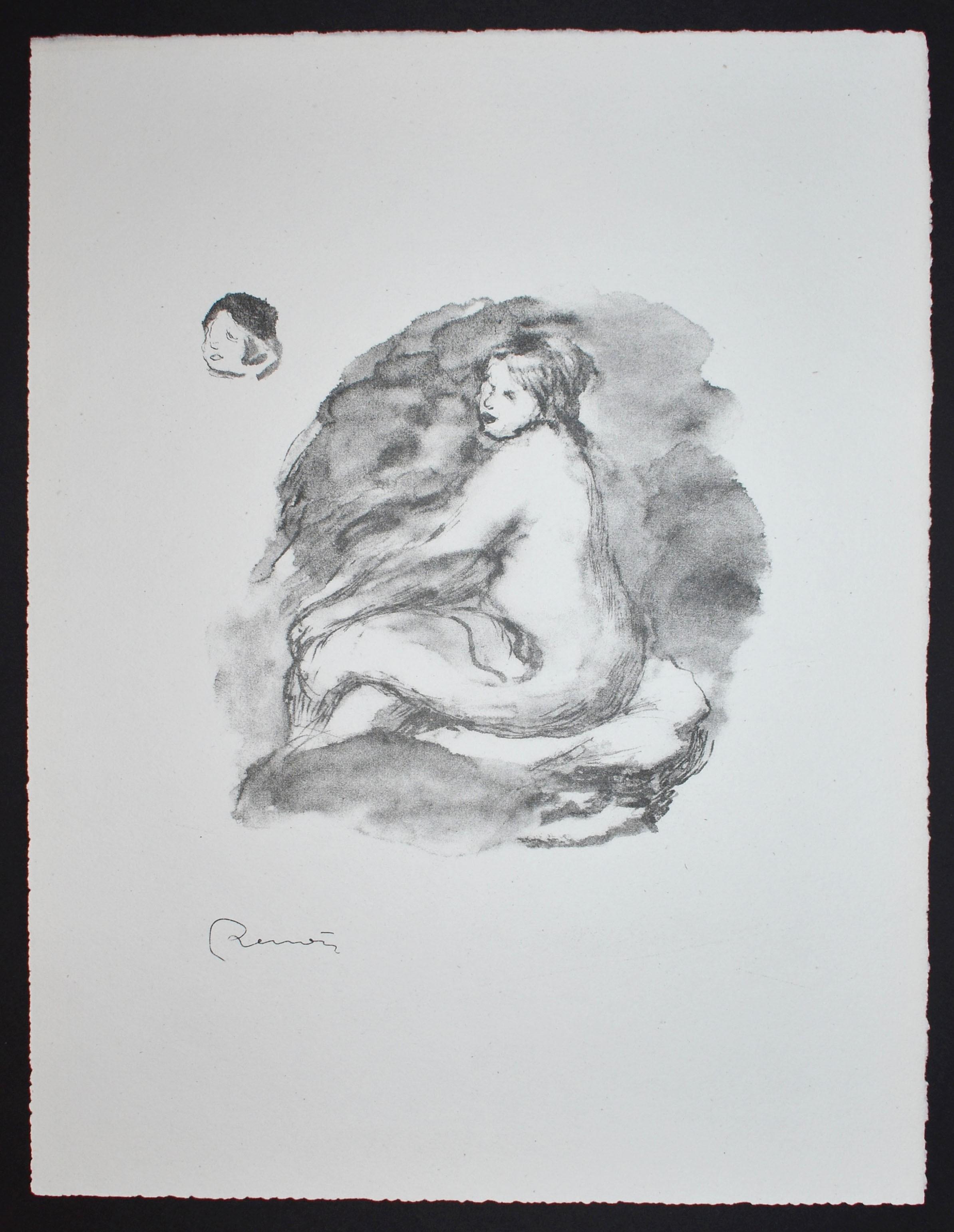 Pierre-Auguste Renoir Figurative Print - Etude de Femme Nue, Assise (Variante)