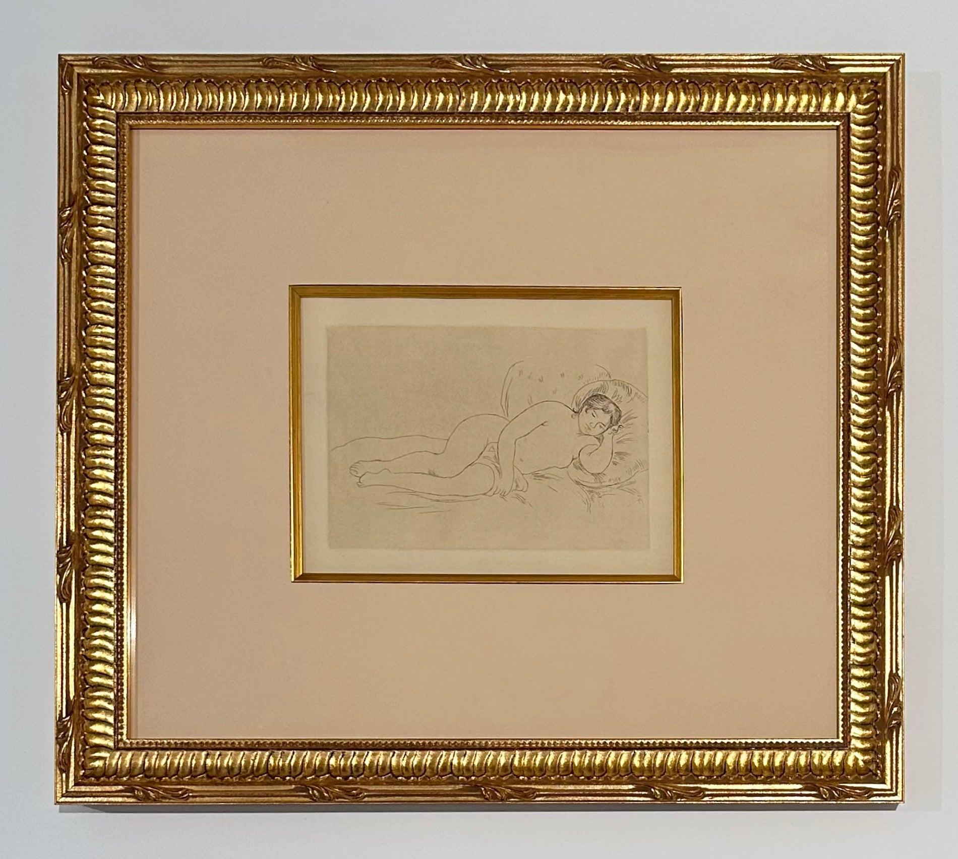 Femme nue couché, tournée a droite (Donna nuda sdraiata, girata a destra) - Print di Pierre-Auguste Renoir