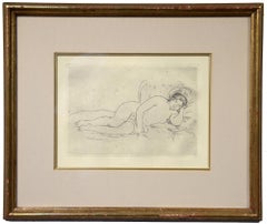 Femme nue couchée, 1906, Resting Nude, French Impressionist, Etching