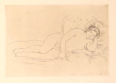 Femme Nue Couchée (Tourné à droite)- Etching and Drypoint by P.A. Renoir -  1906