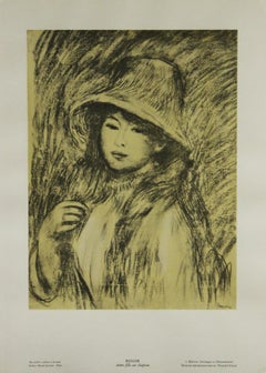 Vintage "Jeune fille au chapeau" Printed in France