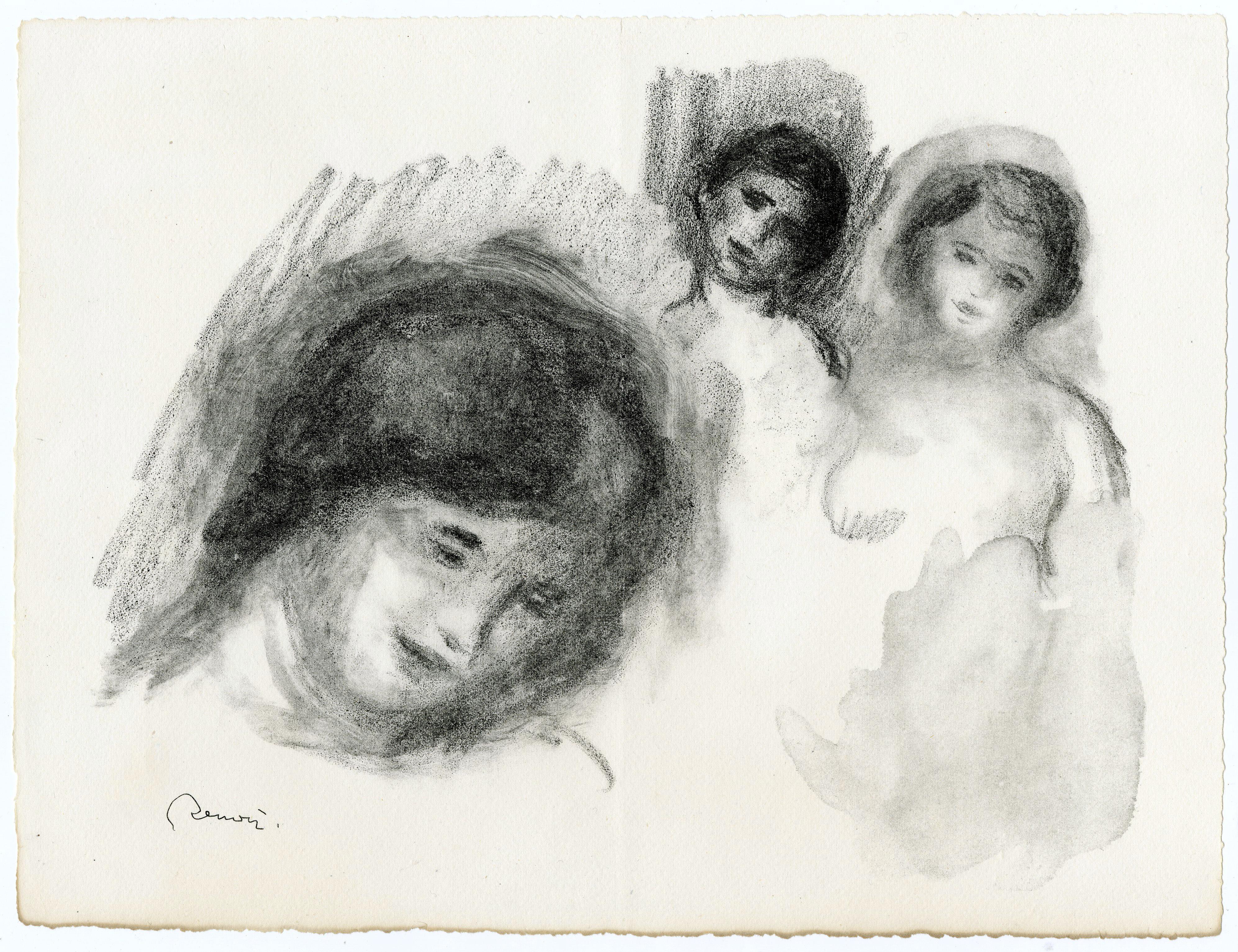 Pierre-Auguste Renoir Nude Print - La Pierre aux Trois Croquis
