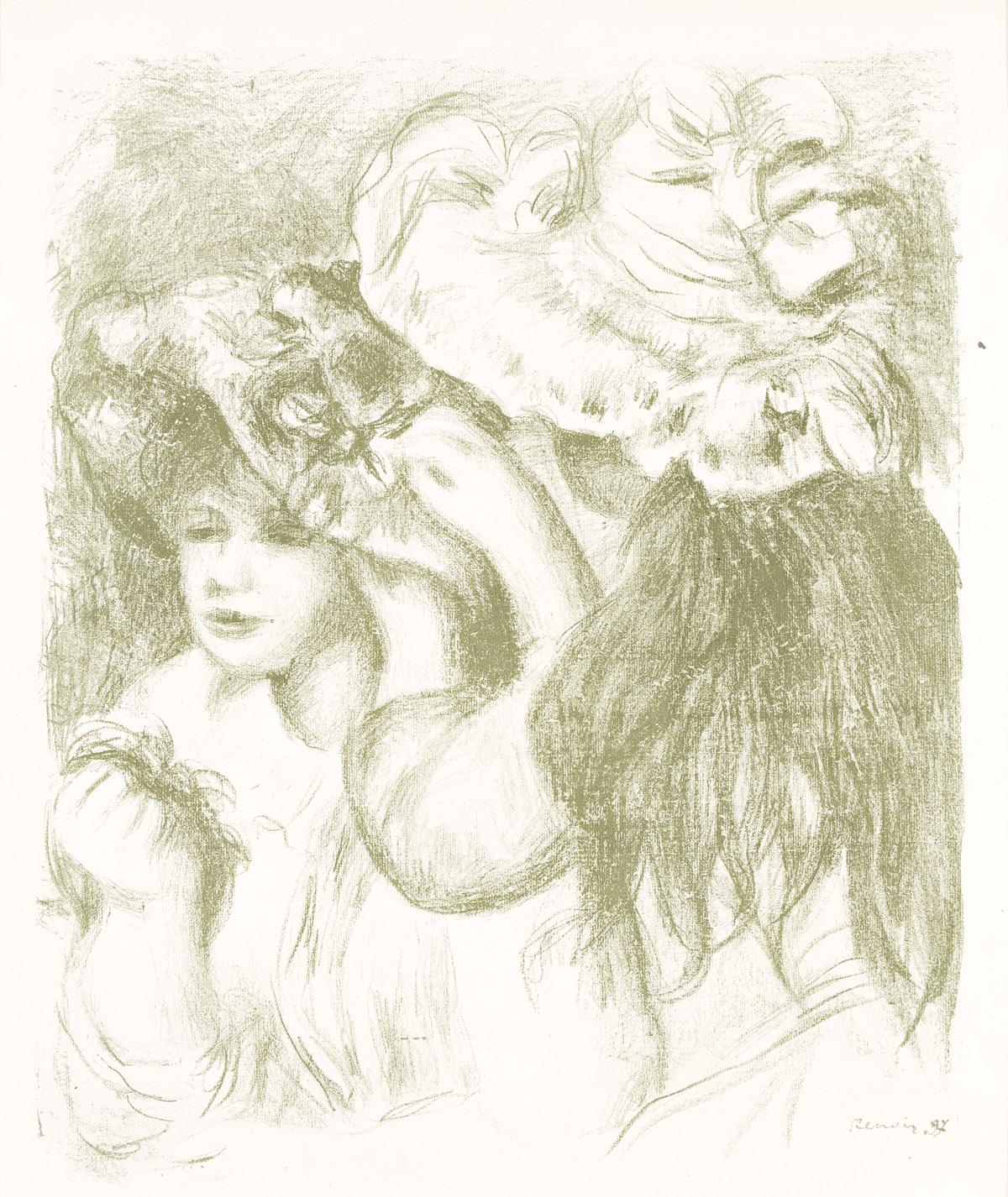 Pierre-Auguste Renoir Figurative Print - Le Chapeau Epinglé (1e planche)