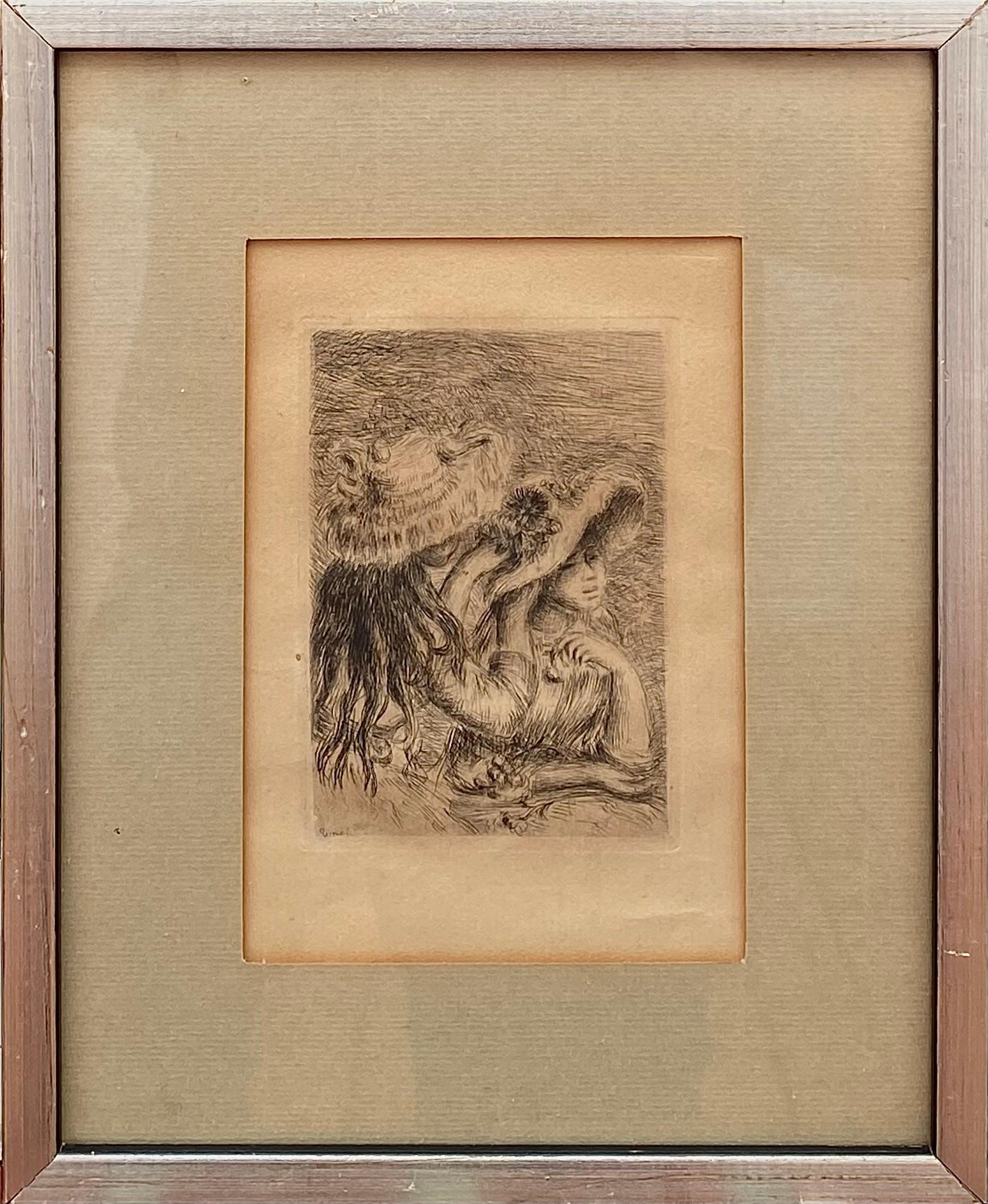 “Le Chapeau Epingle” - Brown Figurative Print by Pierre-Auguste Renoir