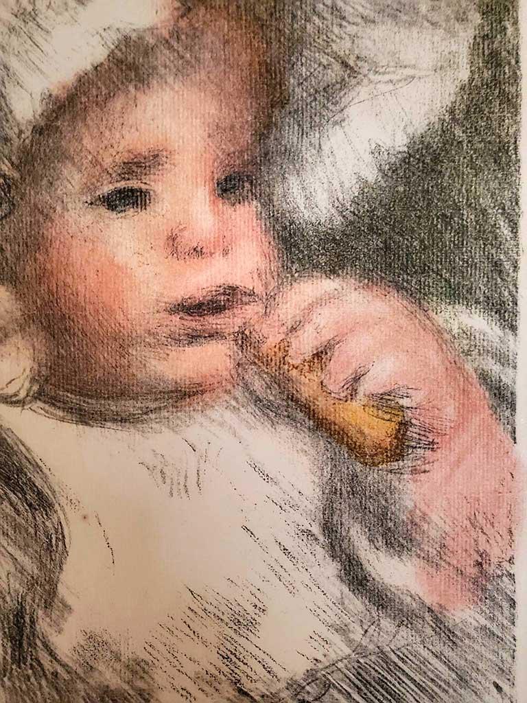 L'efant aux Biskuit (Kinder mit Cookie) (Beige), Portrait Print, von Pierre-Auguste Renoir