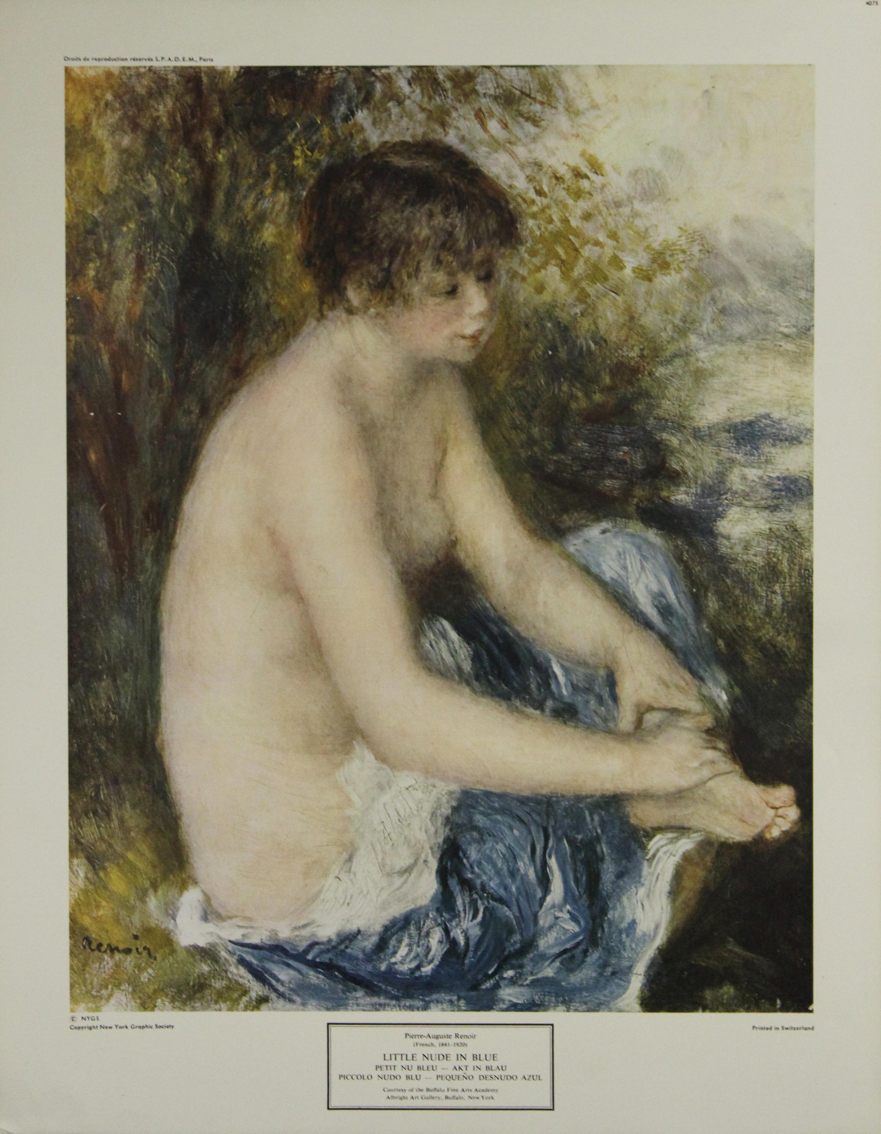 Pierre-Auguste Renoir Portrait Print - Little Nude in Blue-Poster. New York Graphic Society. Printed in Switzerland. 