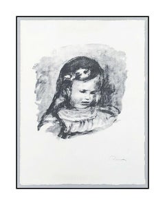 PIerre Auguste Renoir Original Lithograph Claude Portrait La Tete Signed Artwork