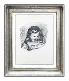 Antique PIerre Auguste Renoir Original Lithograph Claude Portrait La Tete Signed Artwork