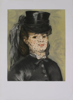 Pierre-Auguste Renoir 'Retrato de mujer con velo negro'  Litografía