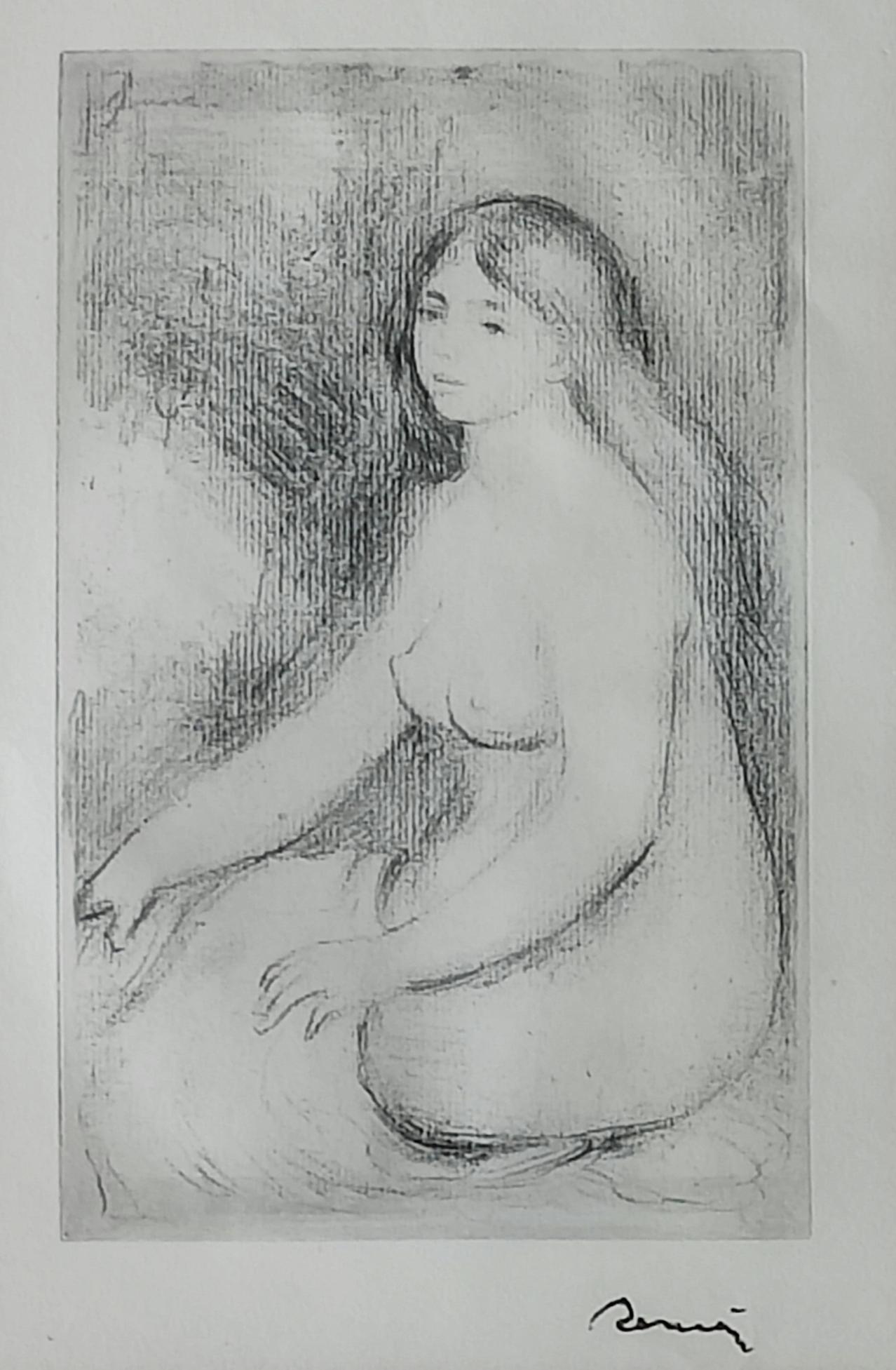 Pierre-Auguste Renoir --  Sur la plage, à Berneval/Baigneuse assise For Sale 1