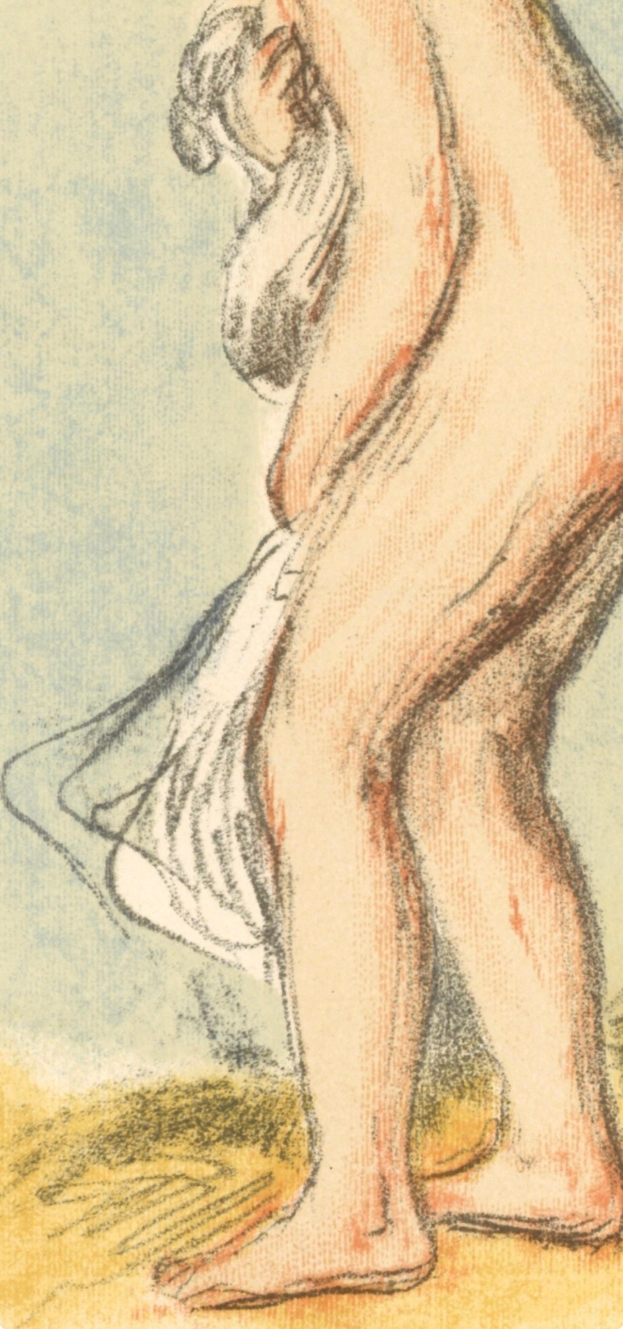 Renoir, Baigneuse debout, Les Lithographies de Renoir (después) - Landscape Print Naranja de Pierre-Auguste Renoir