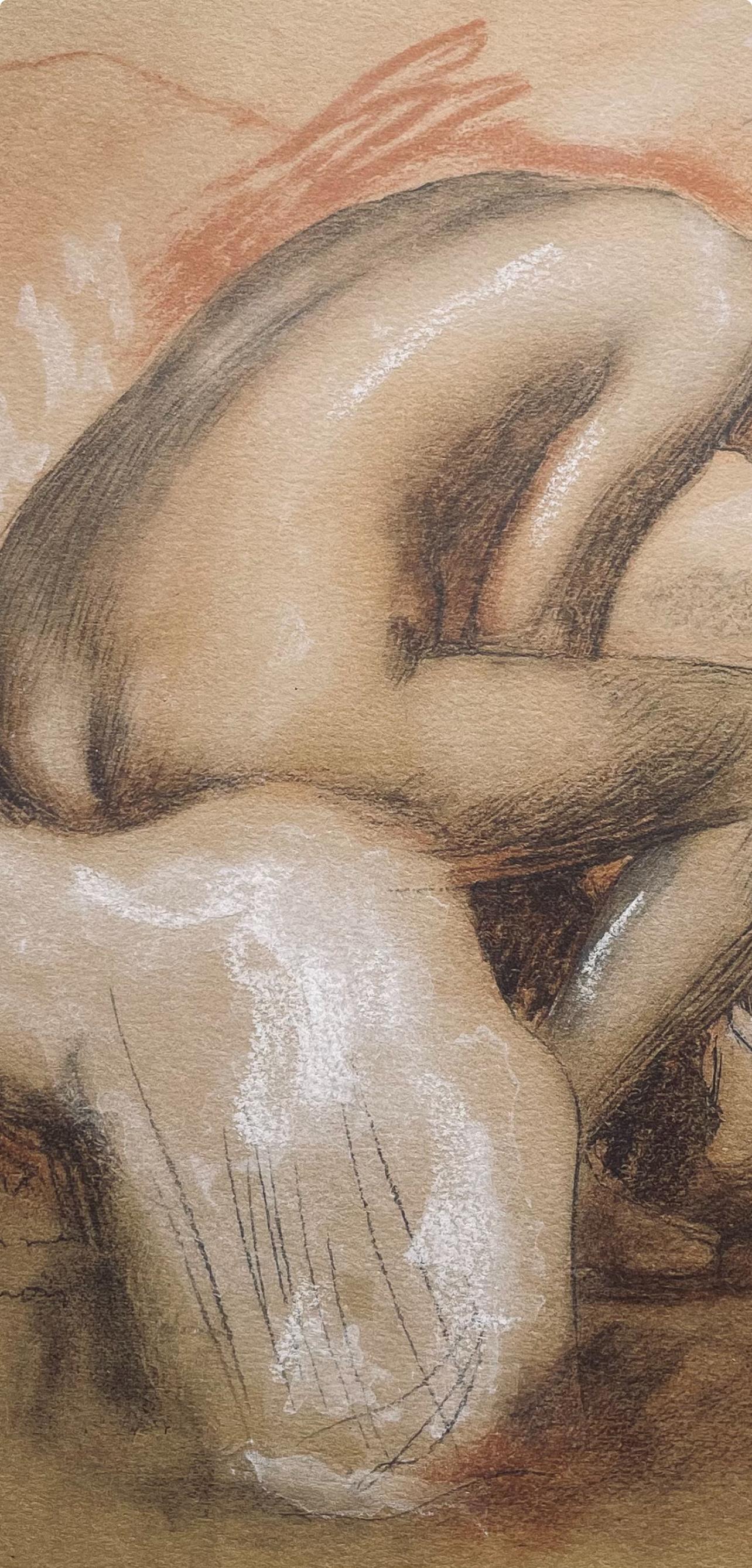 Renoir, Baigneuse s'essuyant le pied, Seize Aquarelles et Sanguines (after) - Impressionist Print by Pierre-Auguste Renoir