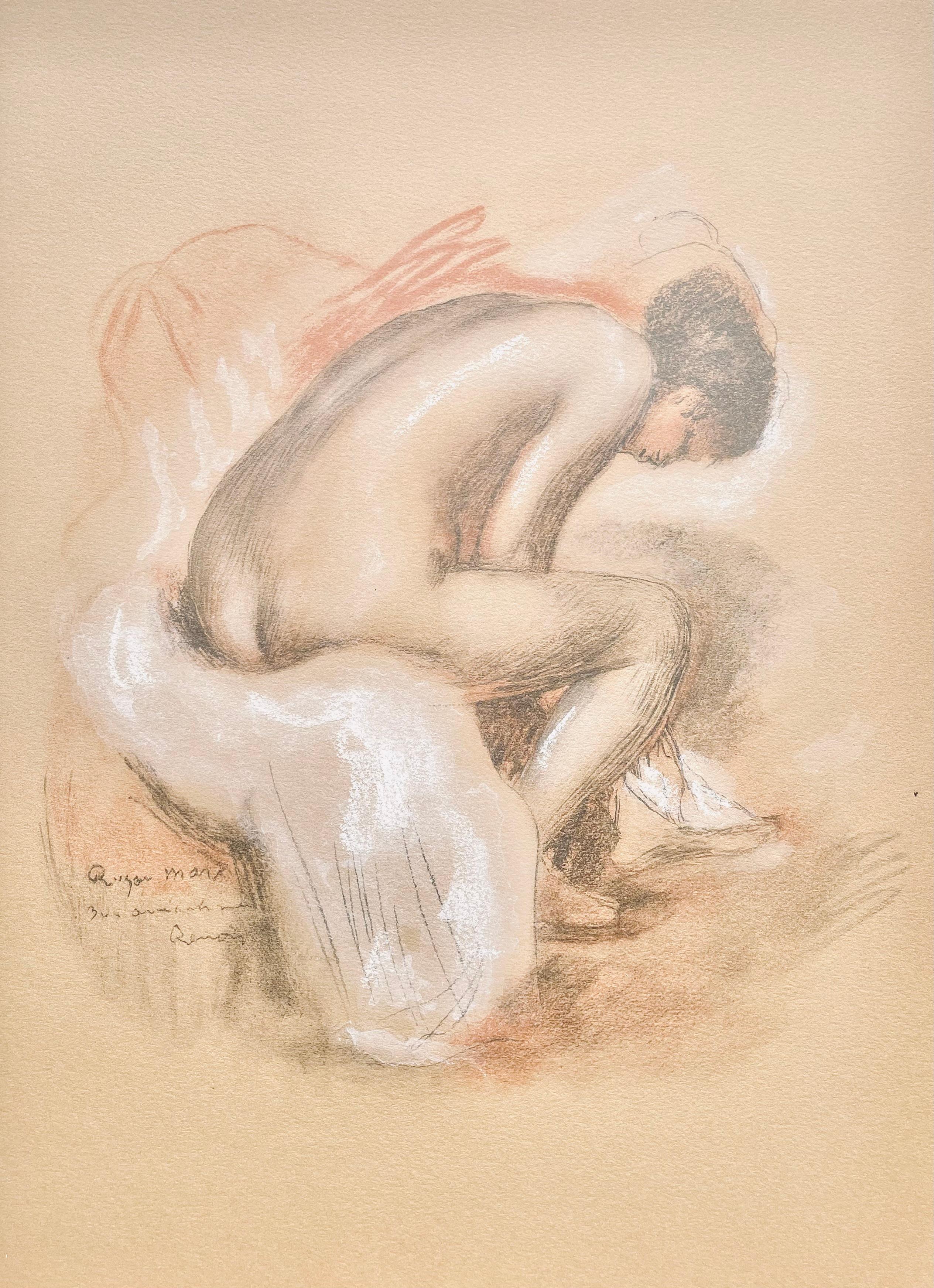 Medium: Lithograph and stencil on vélin d’Arches Johannot paper
Year: 1948
Paper Size: 15 x 10.75 inches
Inscription: Unsigned and unnumbered, as issued
Notes: From the folio, Seize Aquarelles et Sanguines de Renoir, 1948. Published by Éditions des