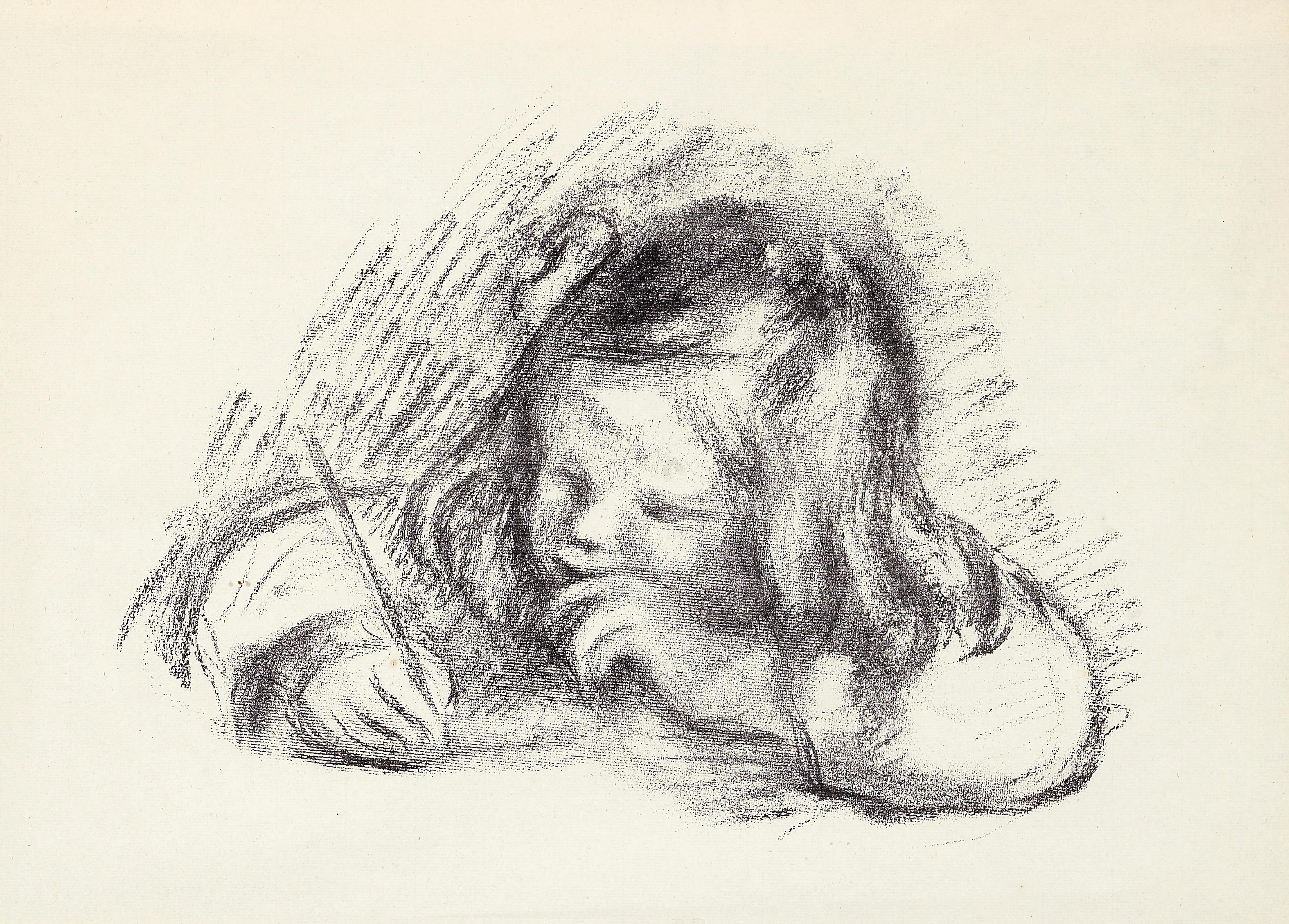 Pierre-Auguste Renoir Landscape Print - Renoir, Claude Renoir écrivant, Les Lithographies de Renoir (after)