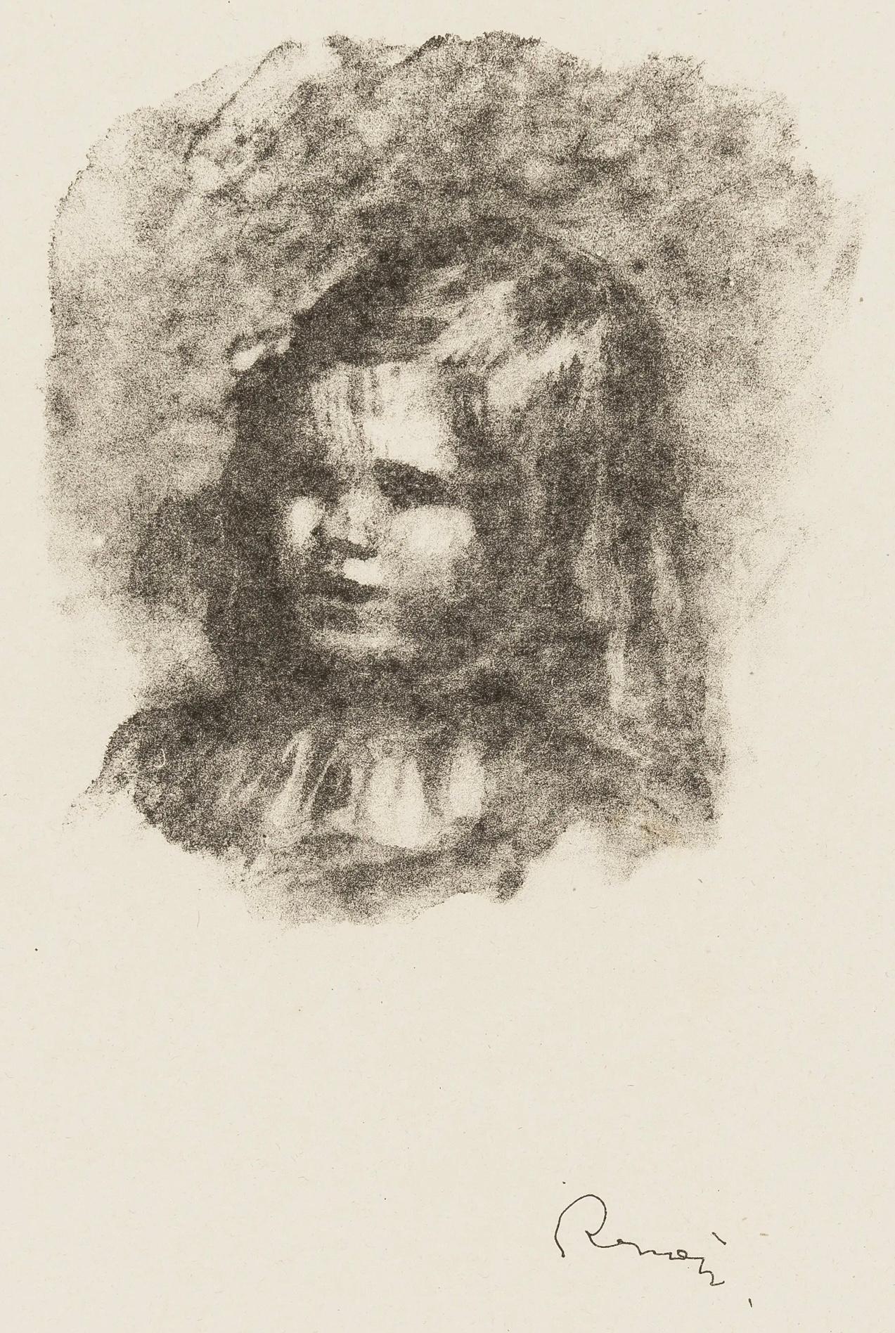 Pierre-Auguste Renoir Landscape Print - Renoir, Claude Renoir tourné a gauche, Les Lithographies de Renoir (after)