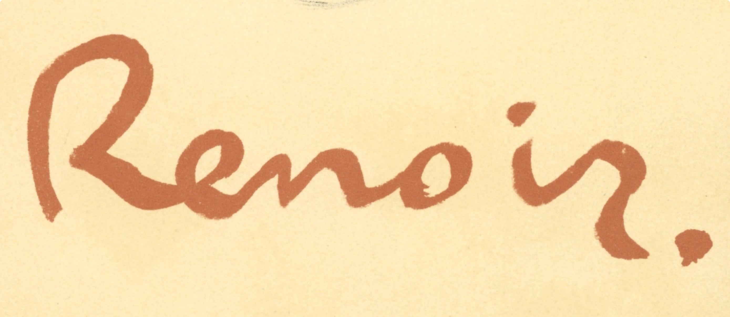 Renoir, Dívka v kloboučku, Les Lithographies de Renoir (nach) (Orange), Figurative Print, von Pierre-Auguste Renoir