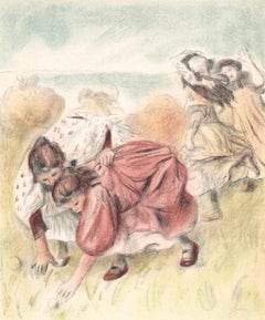 Renoir, Enfants Jouant a la Balle, Les Lithographies de Renoir (nach)