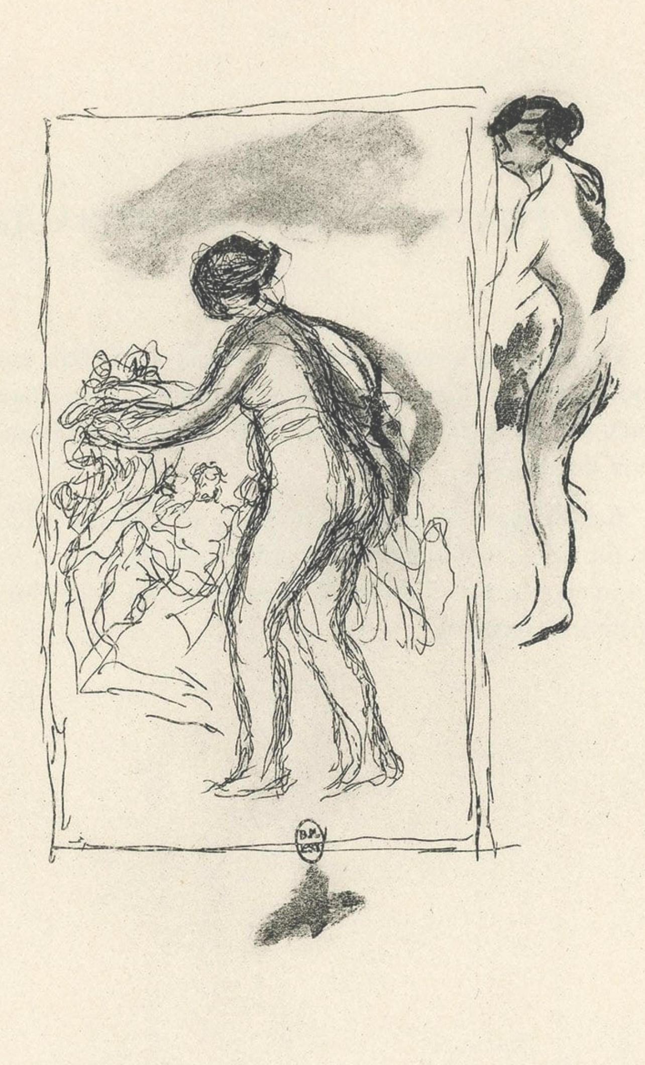 Renoir, Femme au cep de vigne, Les Lithographies de Renoir (après) - Print de Pierre-Auguste Renoir