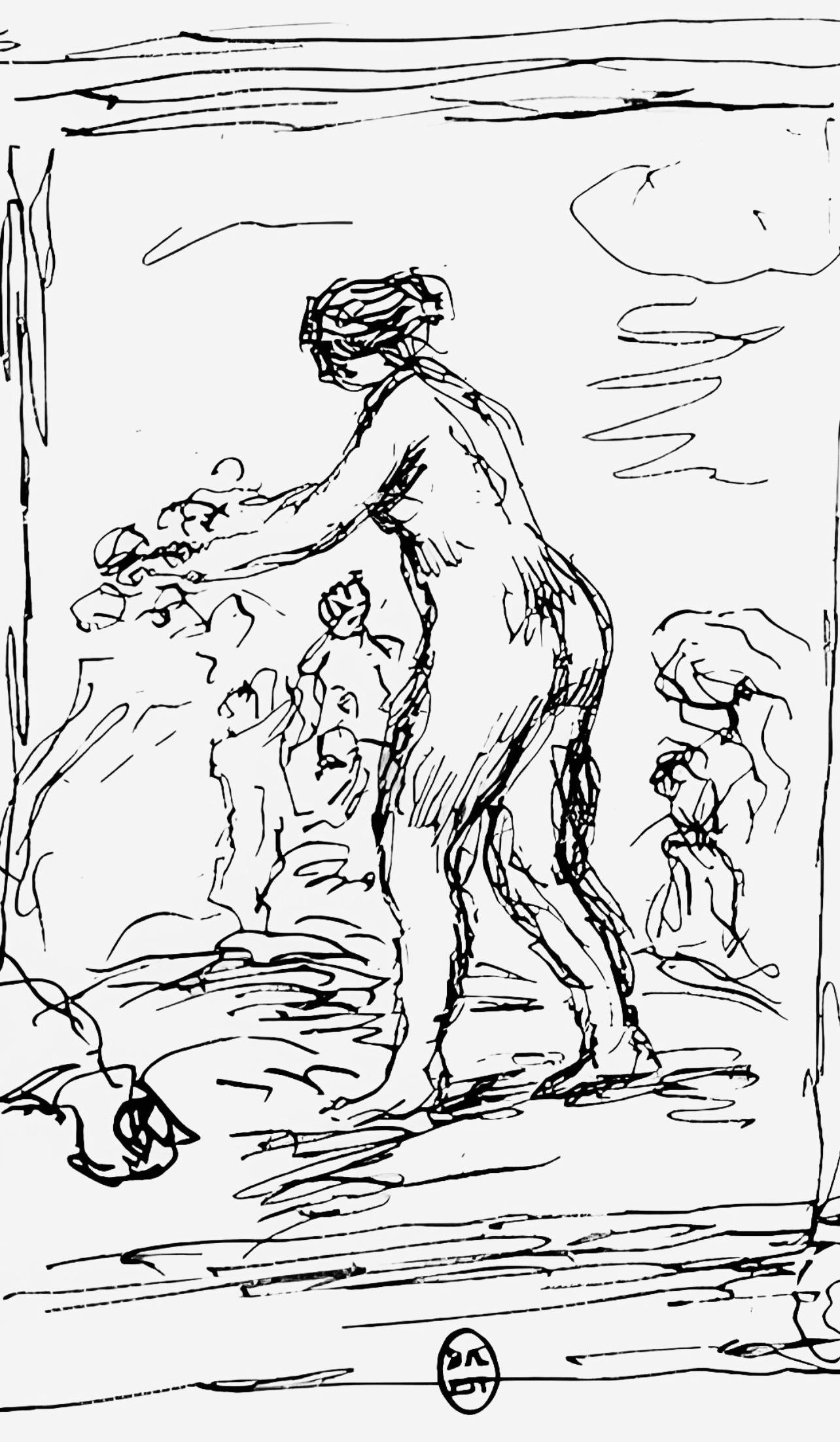 Renoir (tariff free*), Femme au cep de vigne (after) - Print by Pierre-Auguste Renoir