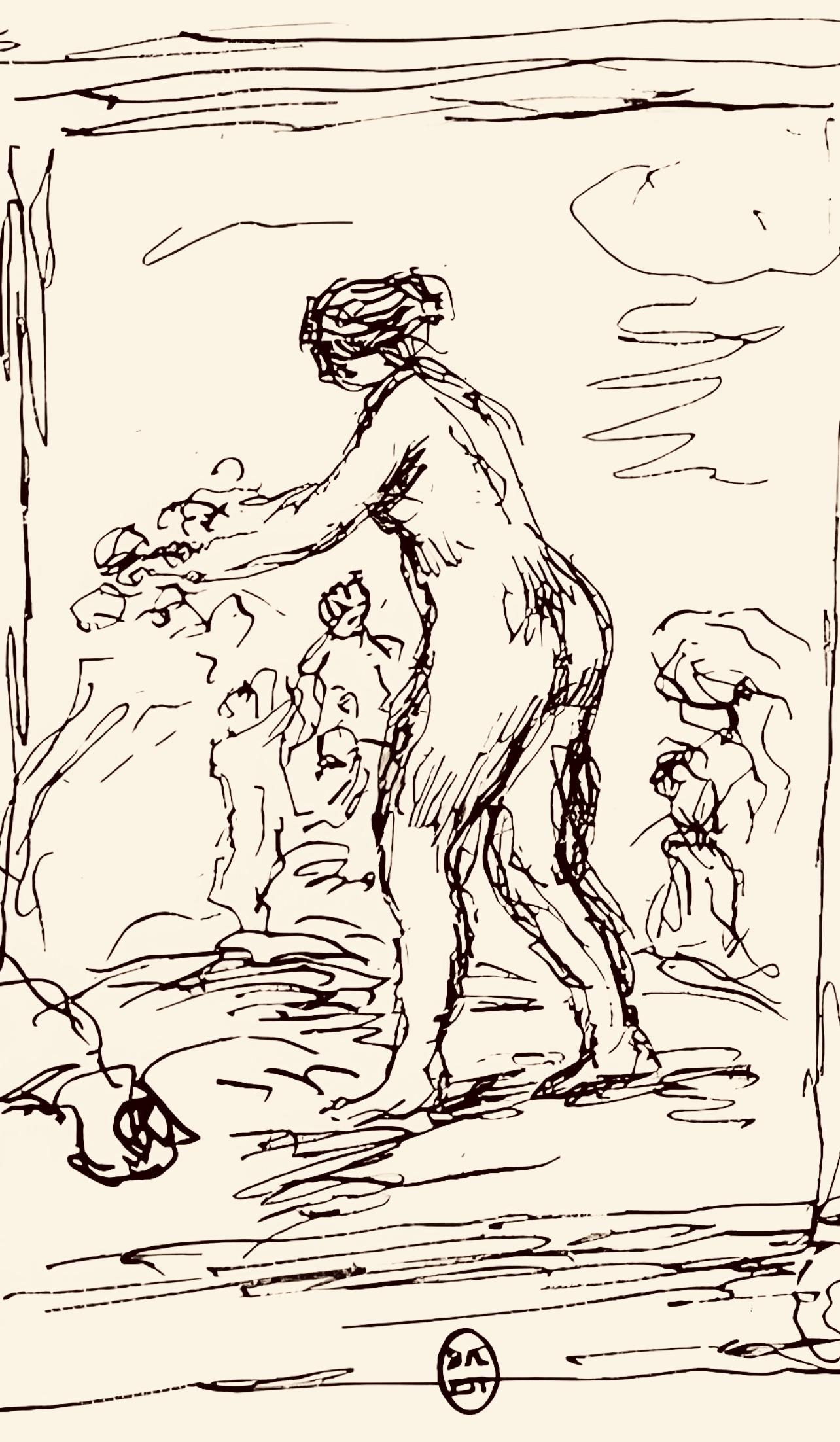Renoir, Femme au cep de vigne, Les Lithographies de Renoir (after) - Impressionist Print by Pierre-Auguste Renoir