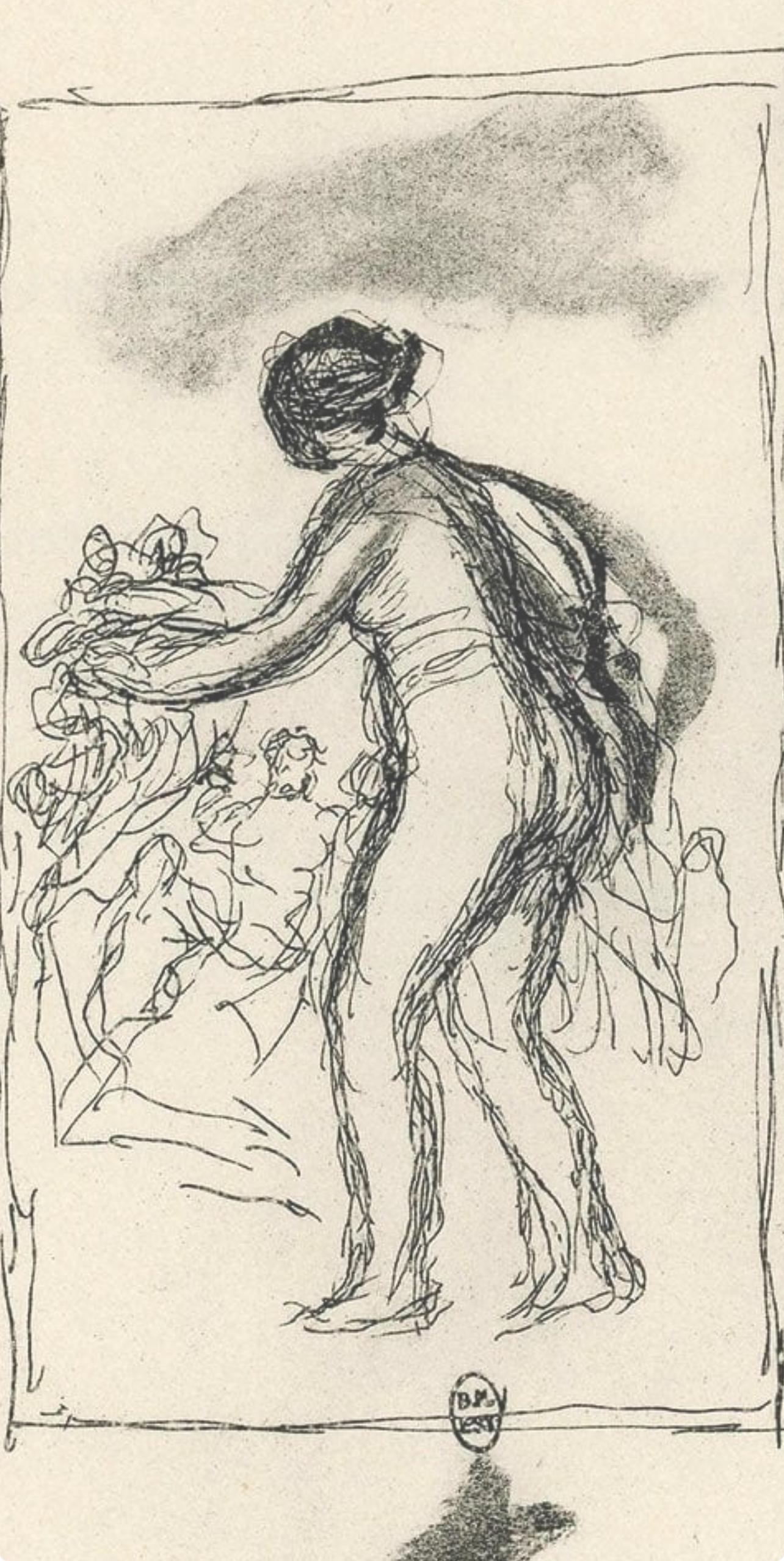 Renoir, Femme au cep de vigne, Les Lithographies de Renoir (après) - Impressionnisme Print par Pierre-Auguste Renoir