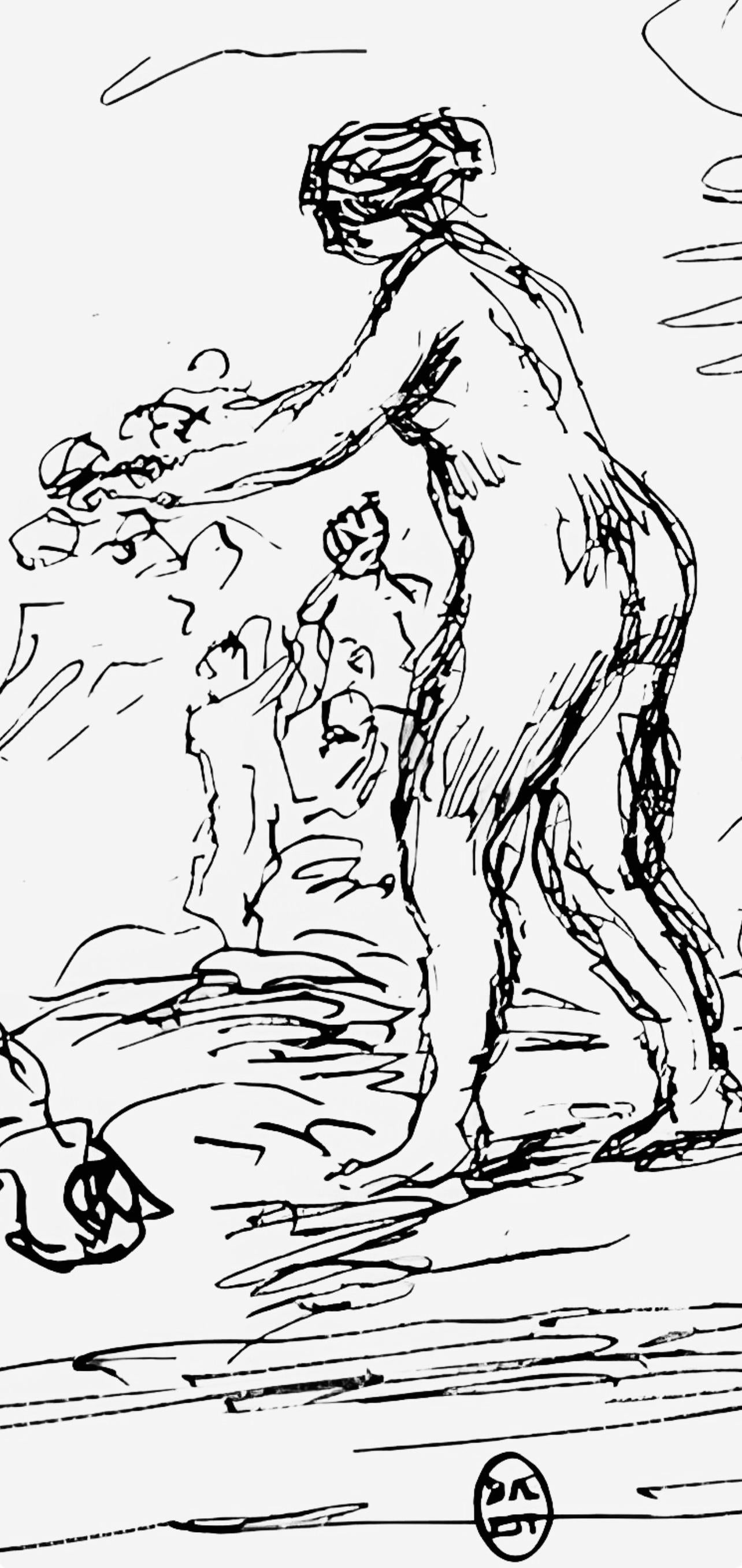 Renoir (tariff free*), Femme au cep de vigne (after) - Impressionist Print by Pierre-Auguste Renoir